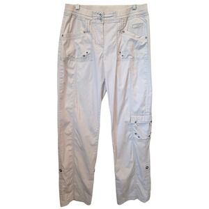 Chico's Women's Size 0 Utility Cargo Pants Beige Khaki Full‎ Length with Pockets